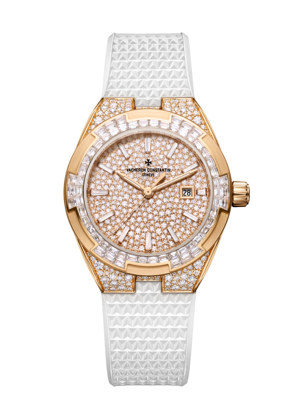 عرض بديل - صورة مقربة - ساعة يد - أوڤرسيز سلف- ويندينغ هاي جولري - 35 مم ذهب وردي مع جلد التمساح, ذهب وردي عيار 18 قيراطًا, المطاط الأحزمة