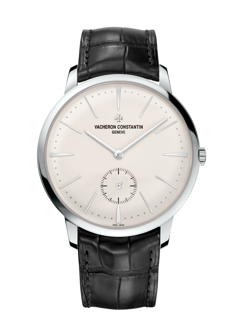 Вид спереди - Пакшот - Часы - Patrimony с ручным заводом - 42 mm Белое золото c Кожа аллигатора ремешком