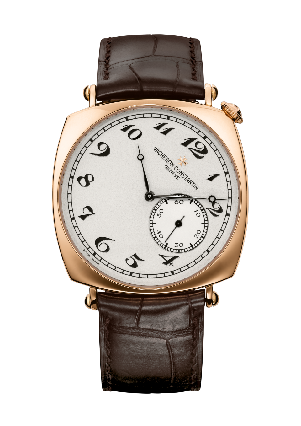 Вид спереди - Пакшот - Часы - Historiques American 1921 - 40x40 mm Розовое золото c Кожа аллигатора ремешком