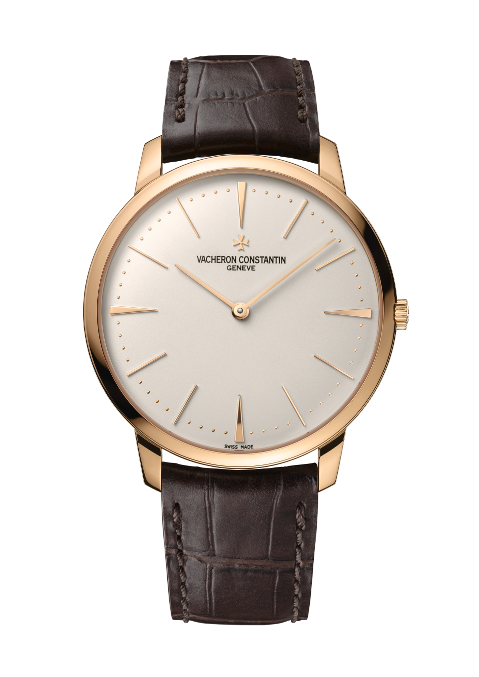 Вид спереди - Пакшот - Часы - Patrimony с ручным заводом - 40 mm Розовое золото c Кожа аллигатора ремешком