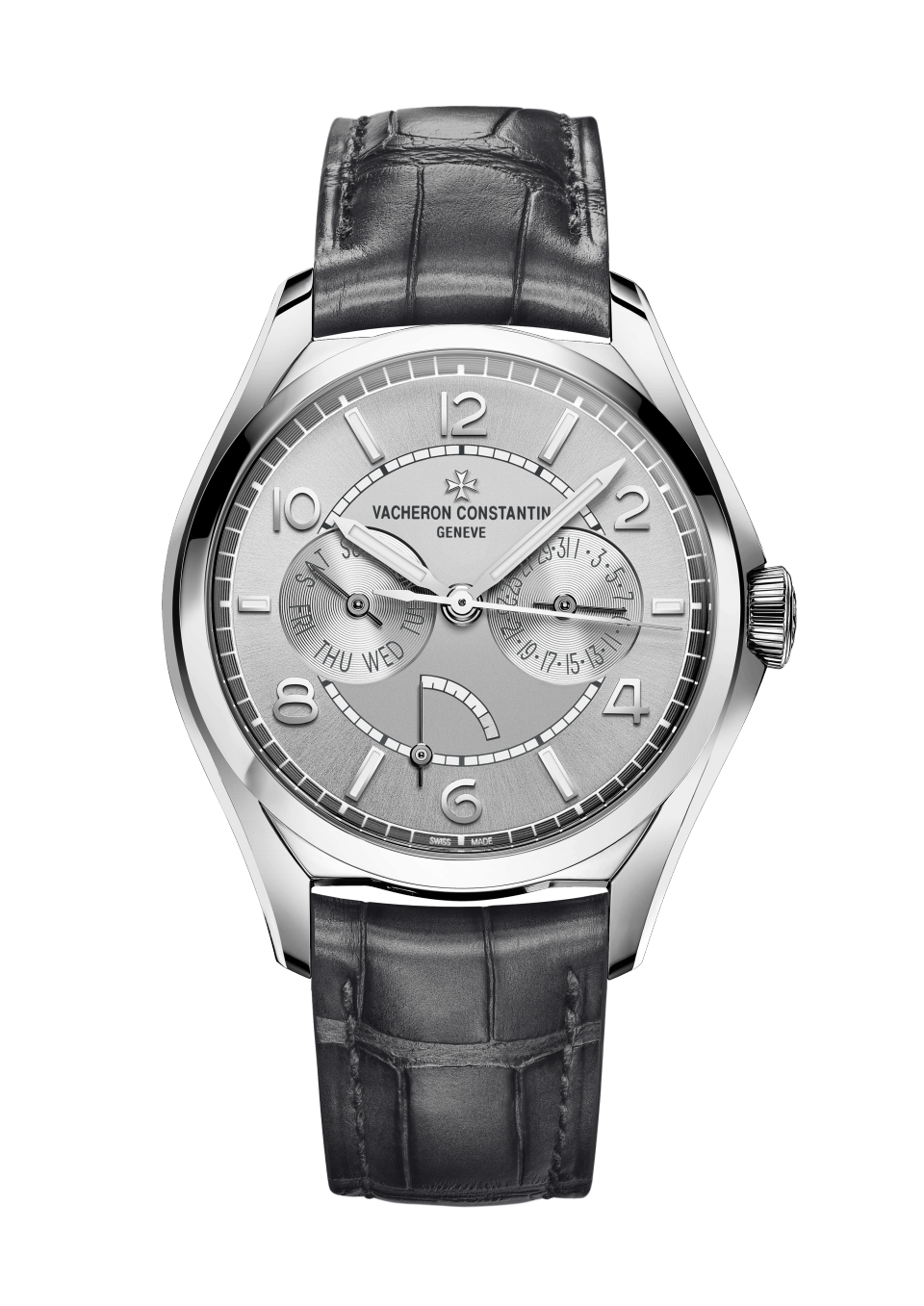 Вид спереди - Пакшот - Часы - Fiftysix с индикацией дня недели и даты - 40 mm Сталь c Кожа аллигатора ремешком