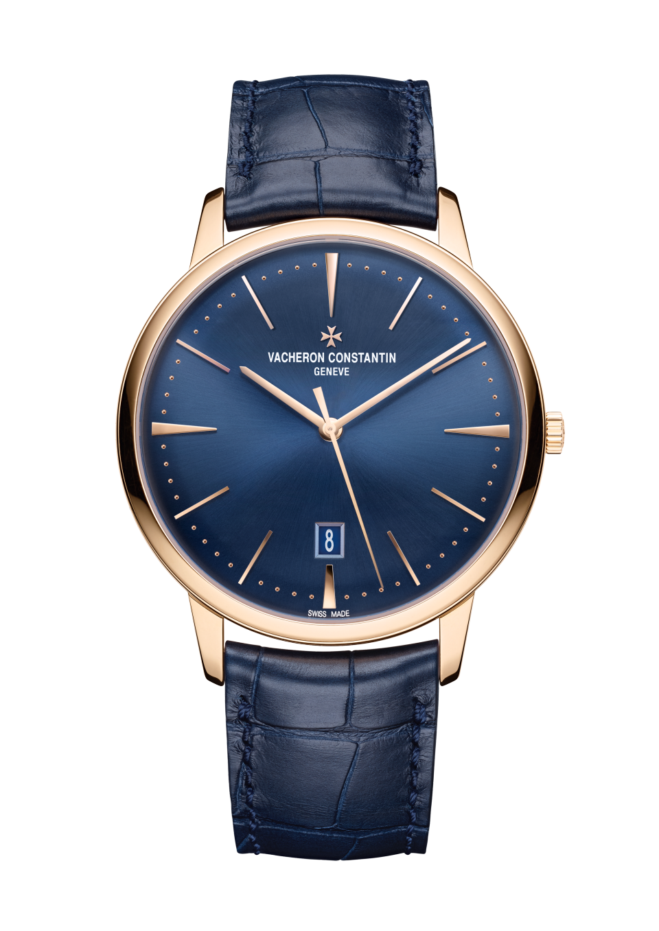 Вид спереди - Пакшот - Часы - Patrimony с автоматическим подзаводом - 40 mm Розовое золото c Кожа аллигатора ремешком