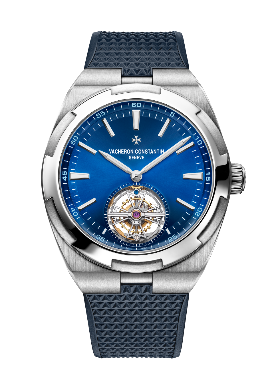 Vista alternativa - Packshot - Orologio - Overseas tourbillon - 42.5 mm Acciaio con Pelle di vitello, Caucciù Cinturini