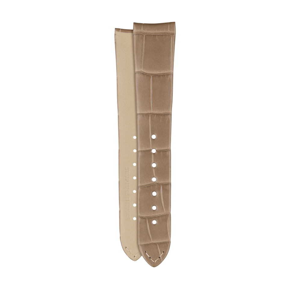 Half-matte brown alligator strap for Vacheron Constantin watches - XF082119 Front & Back