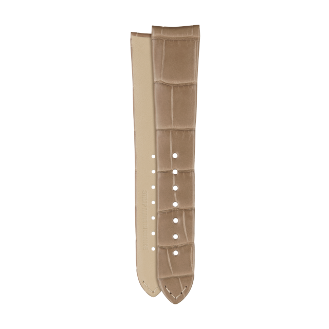 Half-matte brown alligator strap for Vacheron Constantin watches - XF082218 Front & Back
