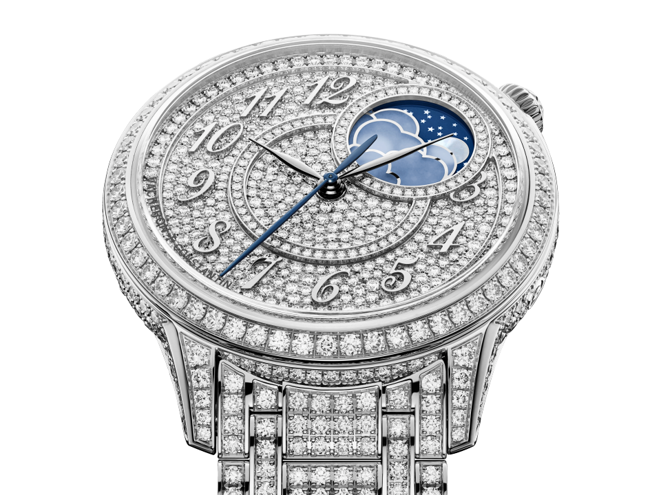 Égérie moon phase jewellery - 37 mm - White Gold