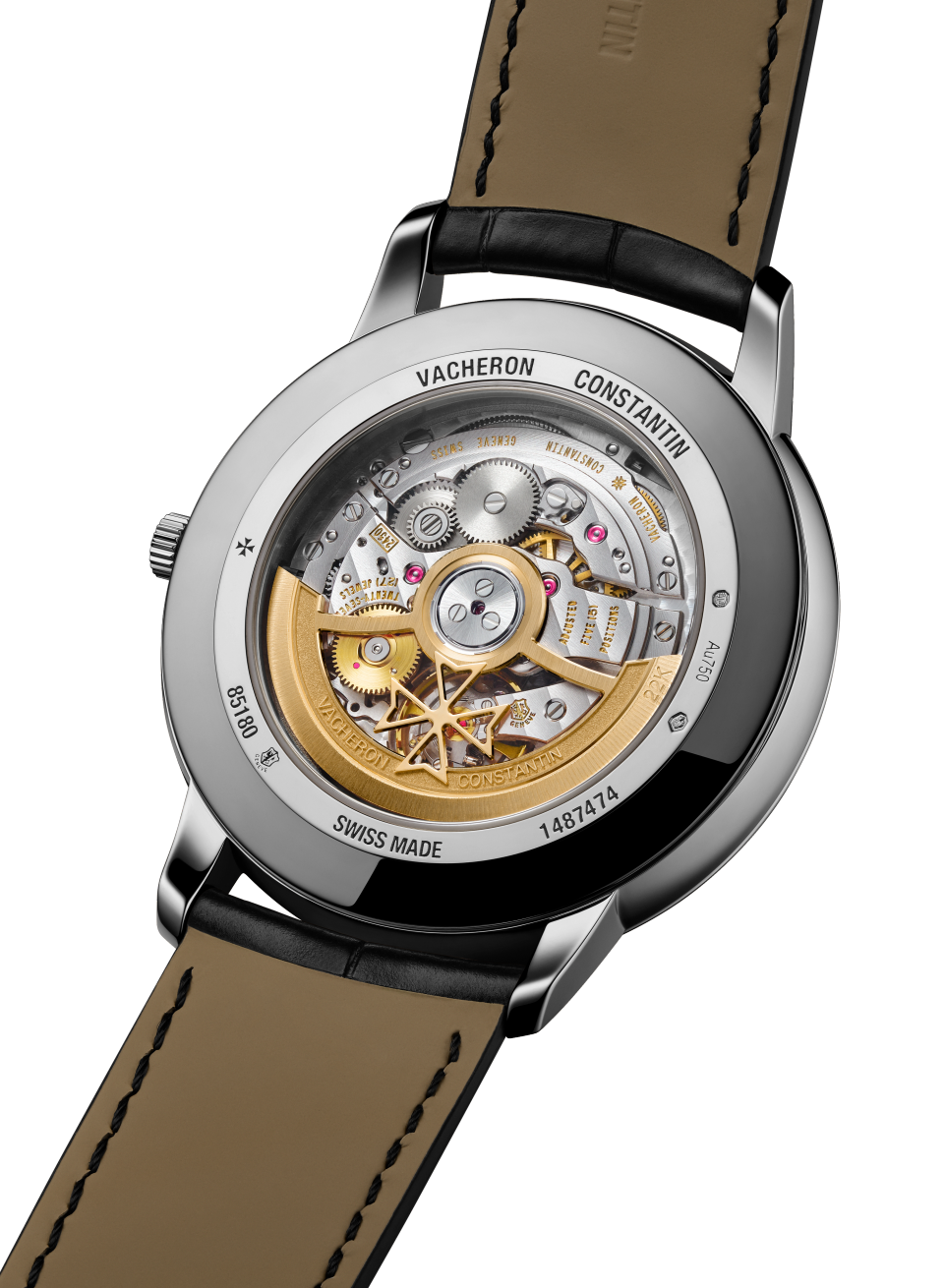 3/4 ракурс - Пакшот - Часы - Patrimony с автоматическим подзаводом - 40 mm Белое золото c Кожа аллигатора ремешком