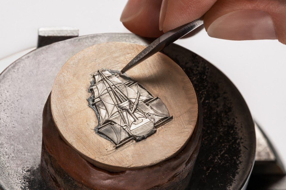 Altra prospettiva - Reportage - Orologio - Métiers d’Art Omaggio agli esploratori naturalisti - Capo Verde - 41 mm Oro bianco con Pelle di alligatore cinturino