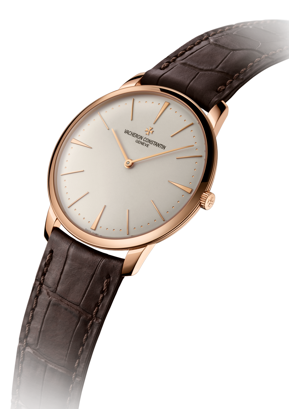 3/4 ракурс - Пакшот - Часы - Patrimony с ручным заводом - 40 mm Розовое золото c Кожа аллигатора ремешком