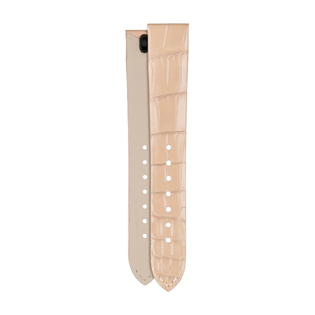 Armband aus Alligatorleder in strahlendem Beige für Vacheron Constantin Uhren - MXE0L3HX Front & Back