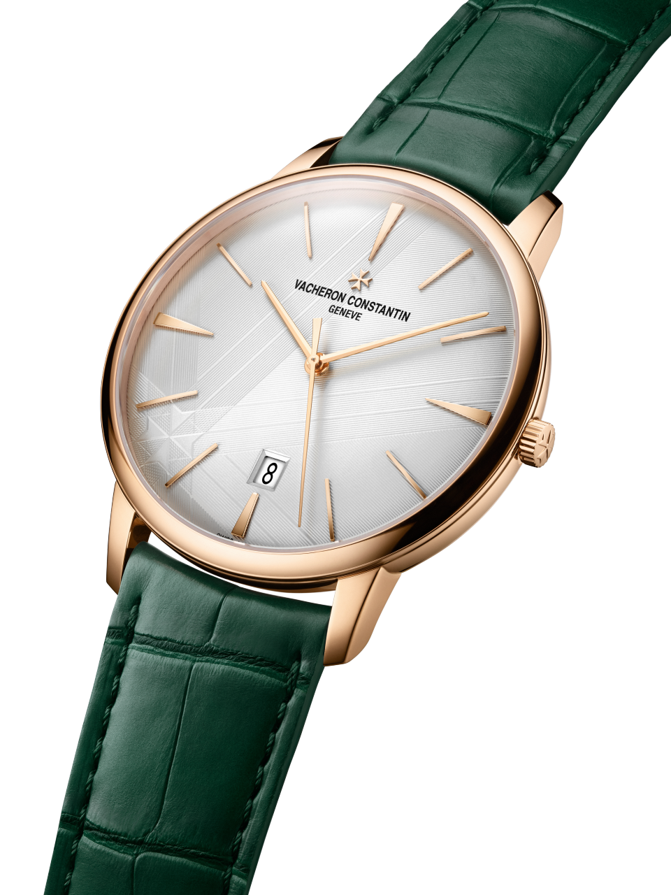 3/4 ракурс - Пакшот - Часы - Patrimony с автоматическим подзаводом - 40 mm Розовое золото c Кожа аллигатора ремешком