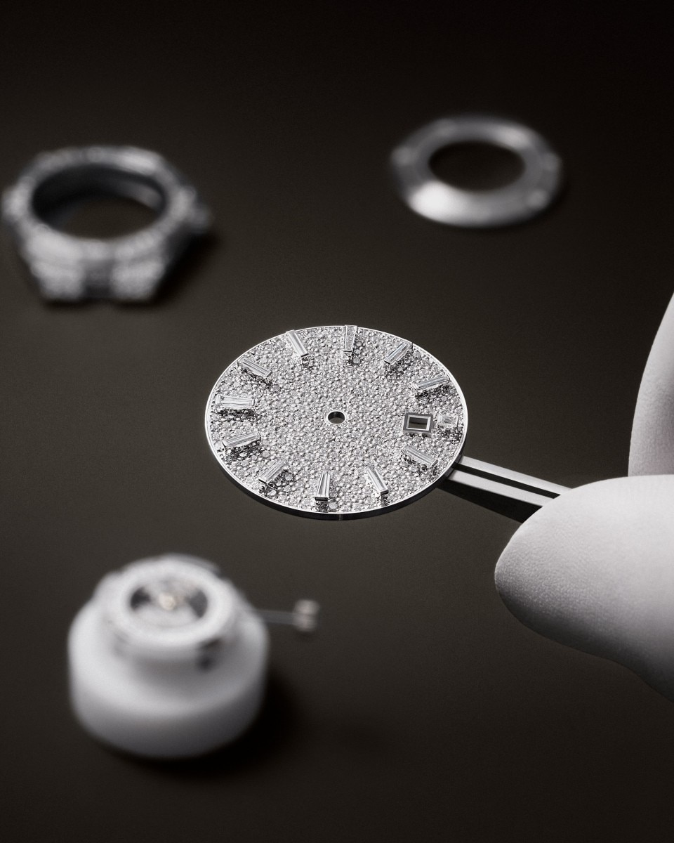  - Immagine - Orologio - Overseas automatico Alta Gioielleria - 35 mm Oro bianco con Pelle di alligatore, Caucciù, Oro bianco Cinturini