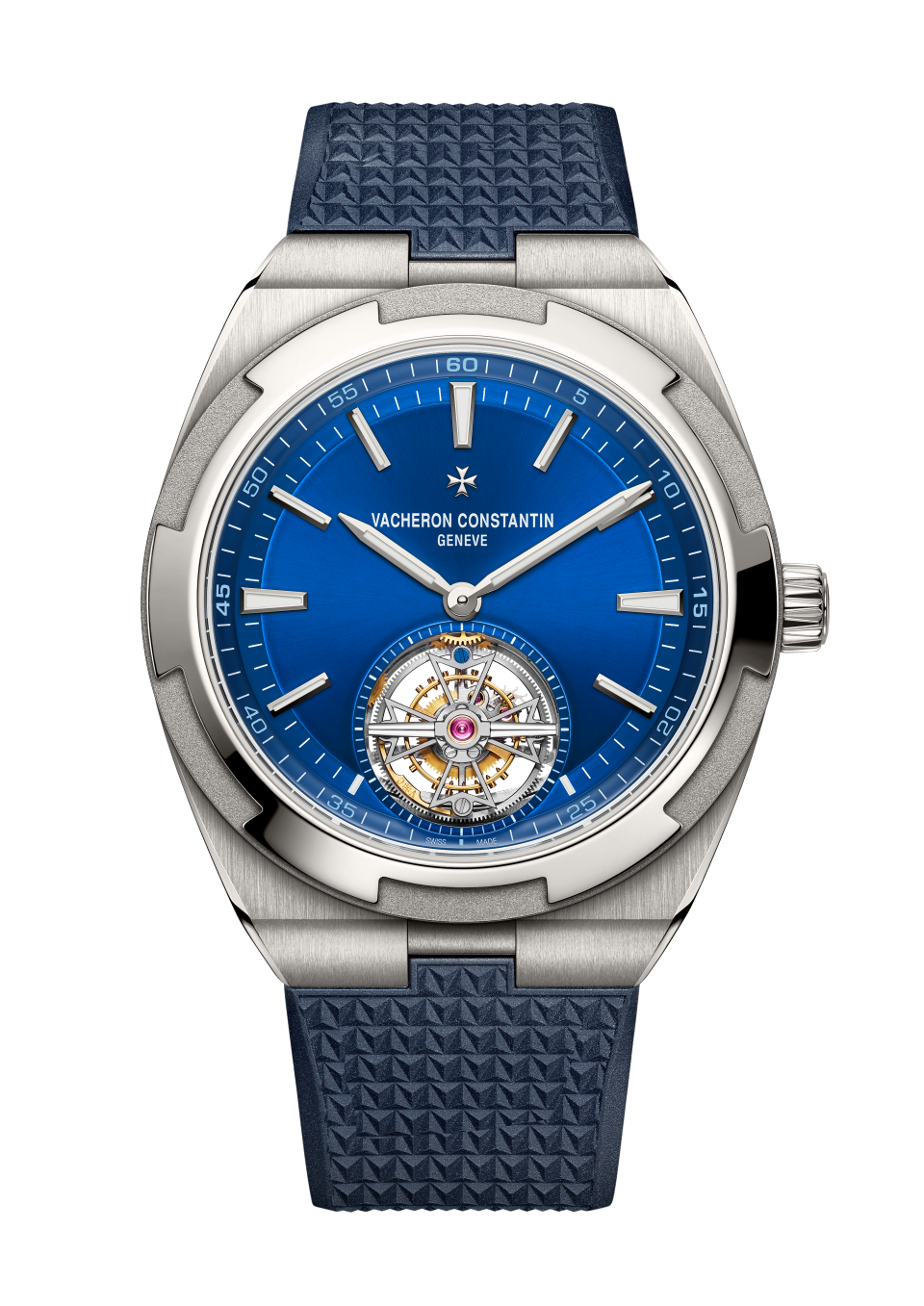 Vista alternativa - Packshot - Orologio - Overseas tourbillon - 42.5 mm Titanio con Pelle di vitello granulata, Caucciù Cinturini