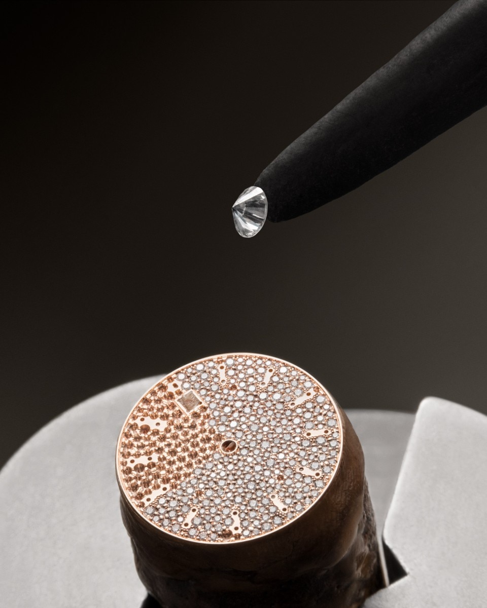  - صورة - ساعة يد - أوڤرسيز سلف- ويندينغ هاي جولري - 35 مم ذهب وردي مع جلد التمساح, ذهب وردي عيار 18 قيراطًا, المطاط الأحزمة