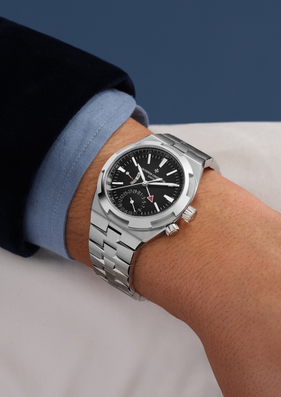 Overseas dual time 41 mm Steel
