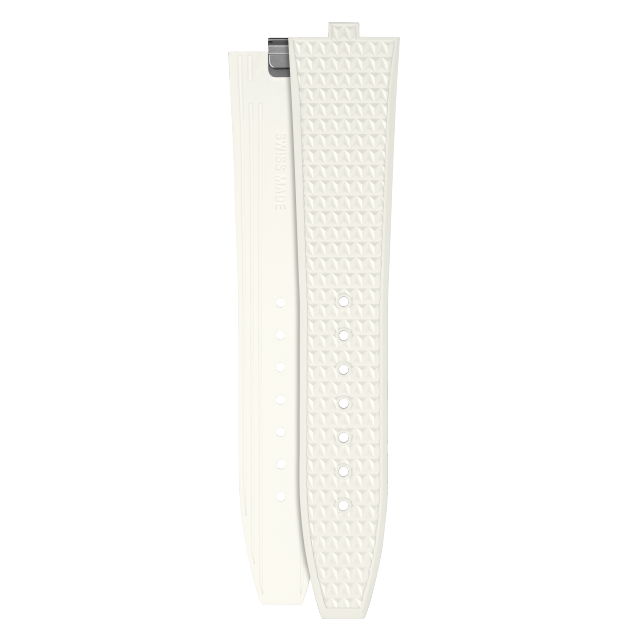 Ремешок из каучука белого цвета для часов Vacheron Constantin – MXE0PX7H Front & Back