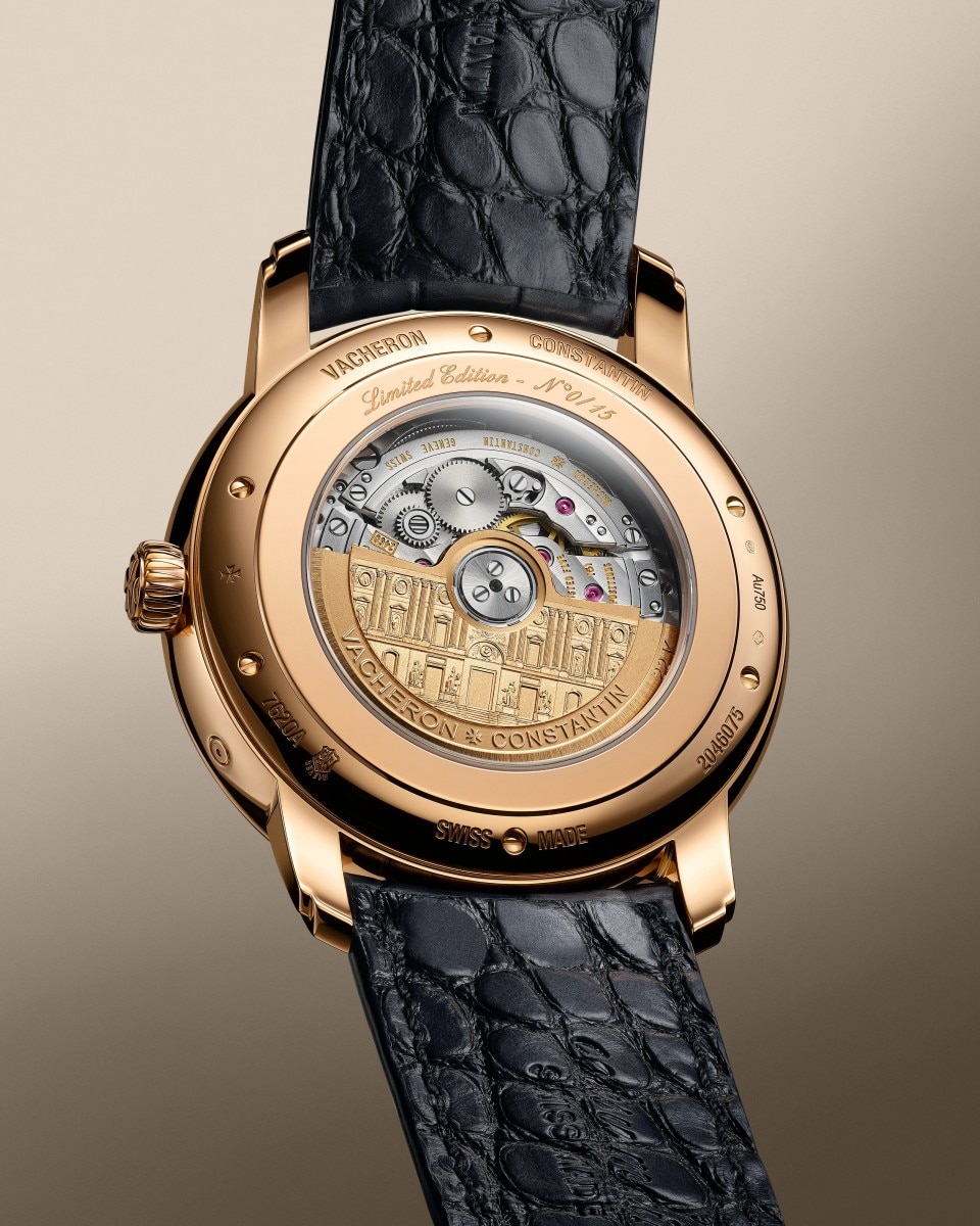 Back view - Packshot - Watch - Métiers d'Art Tribute to great civilisations - Athéna de Velletri - 42 mm Pink Gold with Alligator leather strap