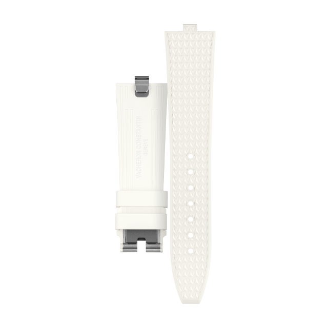 Ремешок из каучука белого цвета для часов Vacheron Constantin – MXE0MZ0G Front & Back
