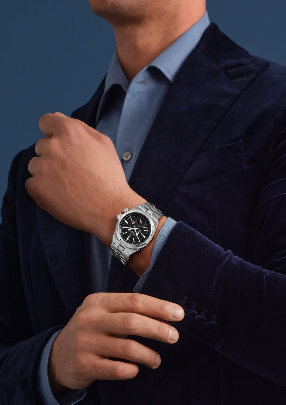 Overseas dual time 41 mm Steel