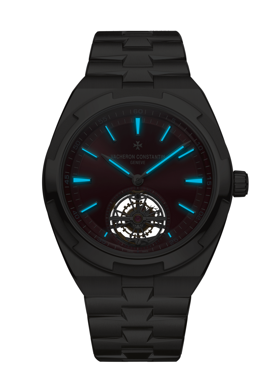 عرض ليلي - صورة مقربة - ساعة يد - أوڤرسيز توربيون - 42.5 مم تيتانيوم مع المطاط, تيتانيوم الأحزمة