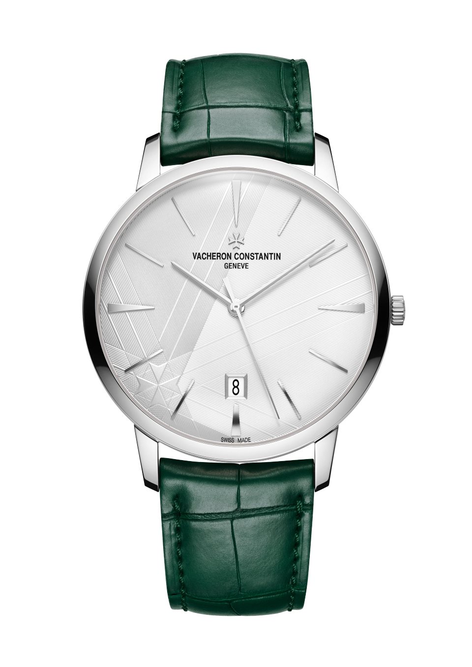 Вид спереди - Пакшот - Часы - Patrimony с автоматическим подзаводом - 40 mm Белое золото c Кожа аллигатора ремешком