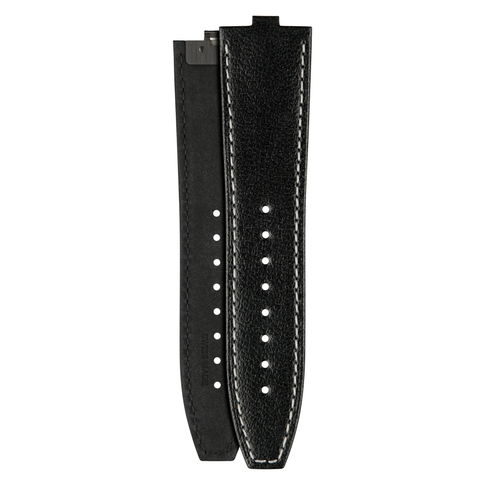 Black calf strap for Vacheron Constantin watches - MXE0GZ9J Front & Back