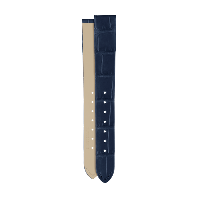 Half-matte dark blue alligator strap