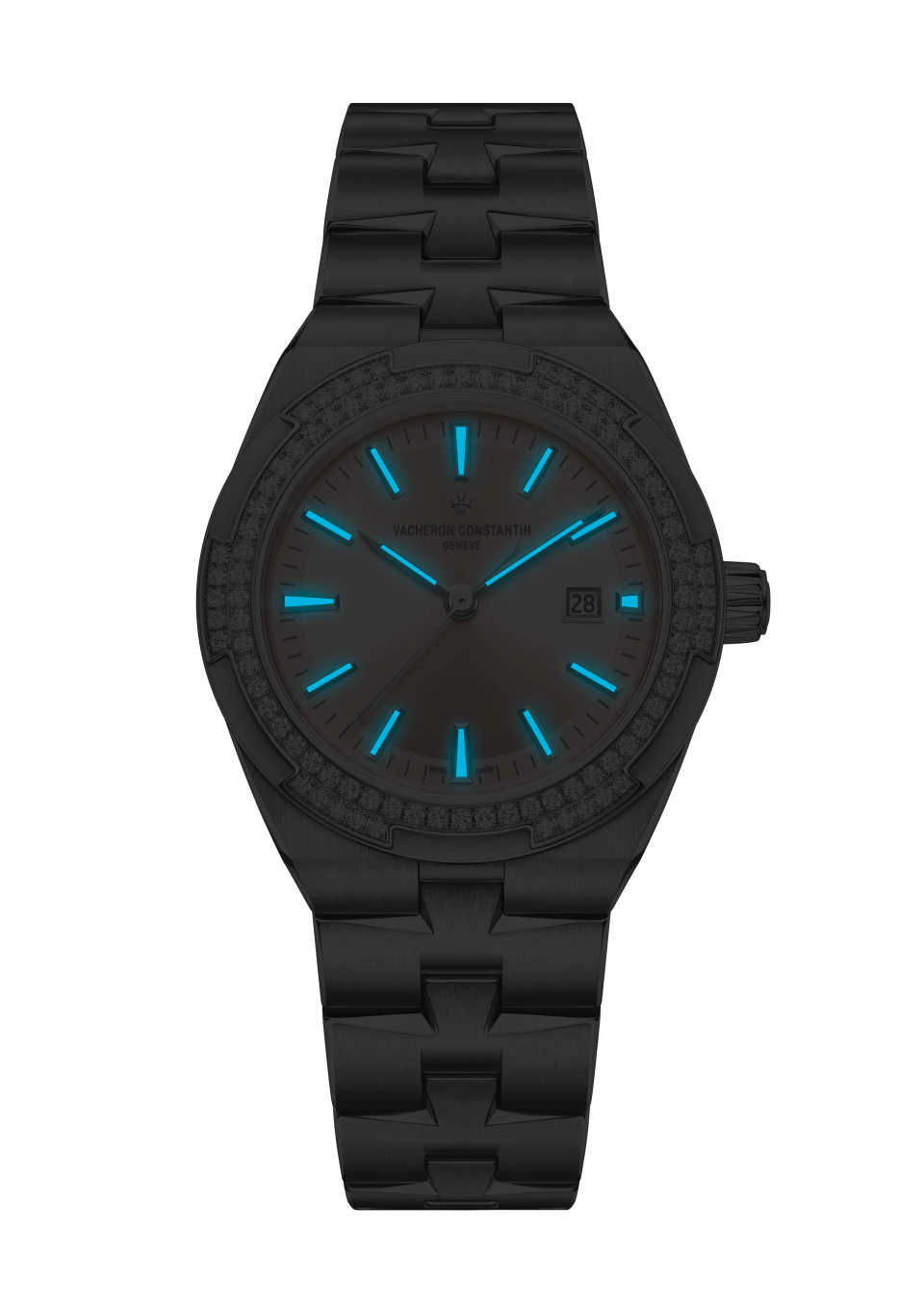 Ночной вид - Пакшот - Часы - Overseas с автоматическим подзаводом - 35 mm Сталь c Кожа теленка, Нержавеющая сталь, Каучук Ремешки