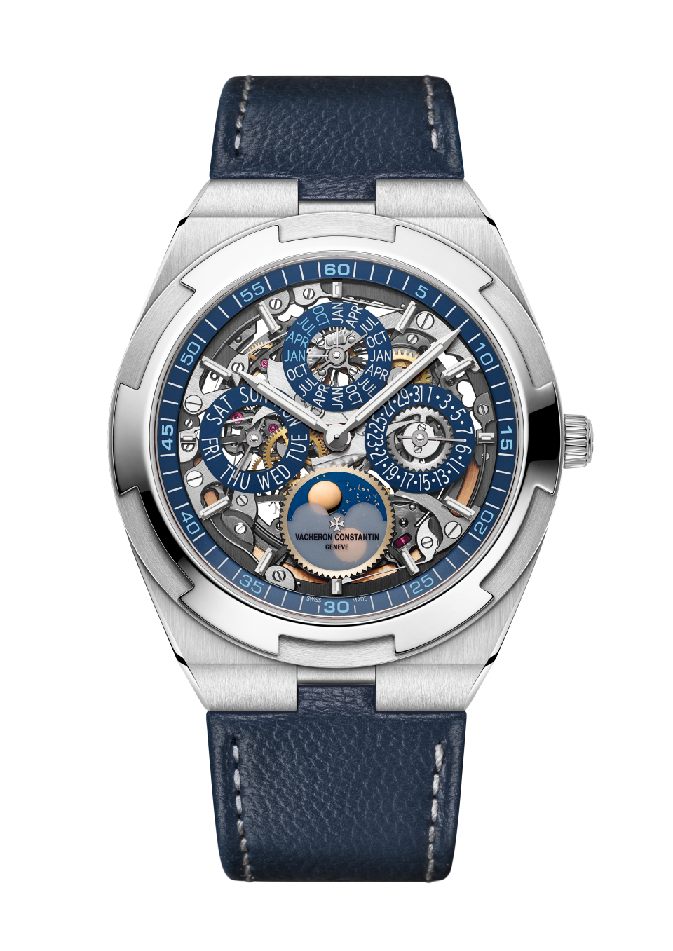 Overseas perpetual calendar ultra thin skeleton 41 5 mm White Gold