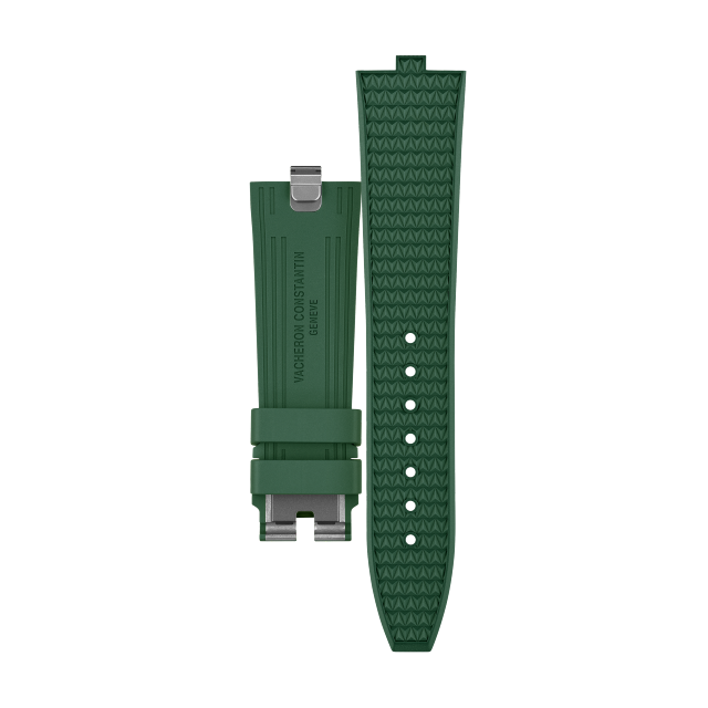 Cinturino in caucciù verde per orologi Vacheron Constantin - MXE0MXZT Front & Back