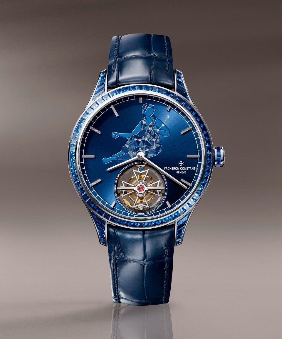 Front view - Lifestyle product photo - Watch - Métiers d'Art Tribute to The Celestial -  Virgo - 39 mm White Gold with Alligator leather strap