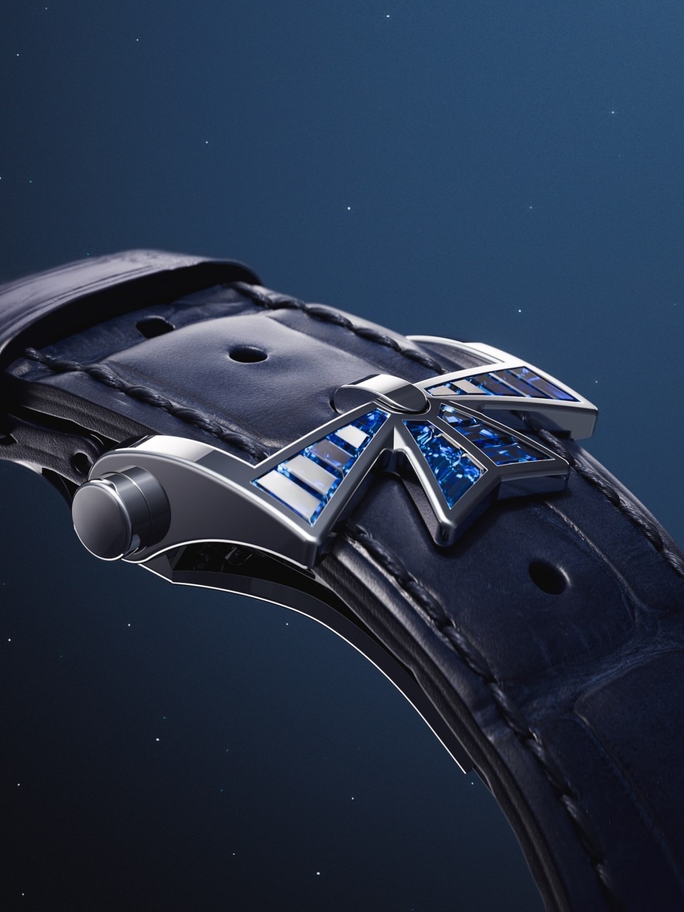 Альтернативный обзор - Фото изделия в стиле Lifestyle - Часы - Métiers d'Art Tribute to The Celestial - Скорпион - 39 mm Белое золото c Кожа аллигатора ремешком