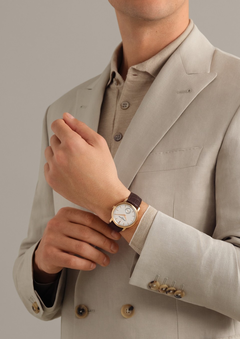 Traditionnelle Handaufzug 38 mm Rosegold