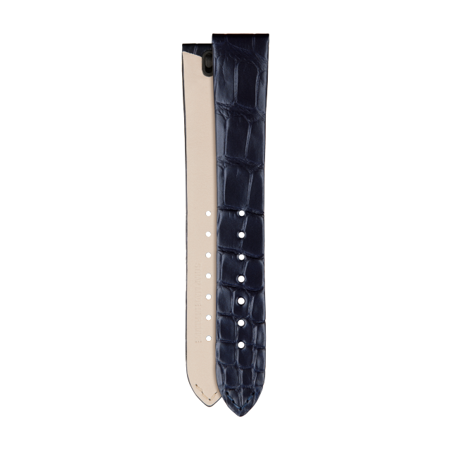 Armband aus Alligatorleder in strahlendem Dunkelblau für Vacheron Constantin Uhren - XF083057 Front & Back