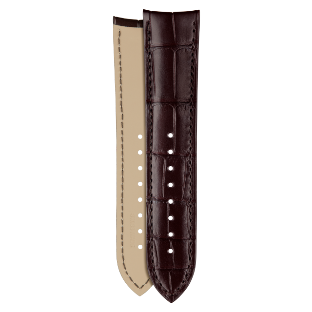 Half-matte dark brown alligator strap