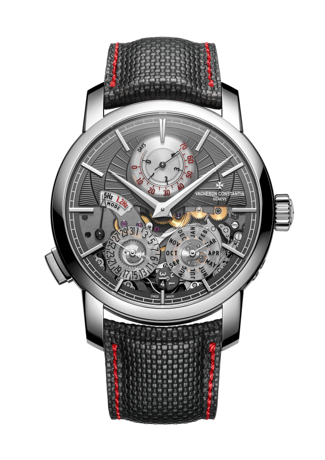 Front view - Packshot - Watch - Traditionnelle Twin Beat Perpetual Calendar - 42 mm Platinum with Calfskin leather strap
