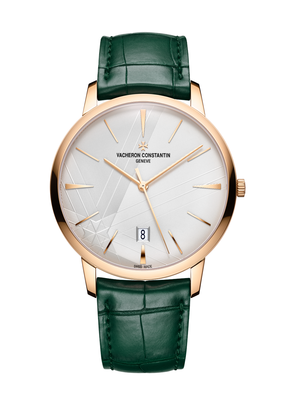 Вид спереди - Пакшот - Часы - Patrimony с автоматическим подзаводом - 40 mm Розовое золото c Кожа аллигатора ремешком