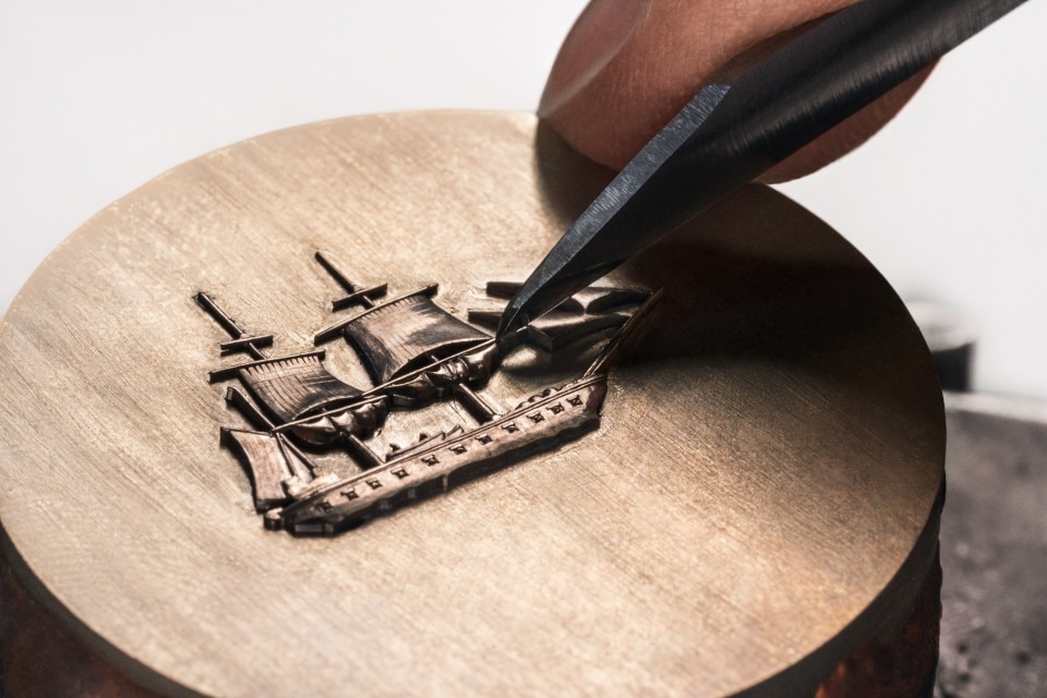 Другие виды обзора - Репортаж - Часы - Métiers d'Art: в честь исследователей-натуралистов - Магелланов пролив - 41 mm Розовое золото c Кожа аллигатора ремешком