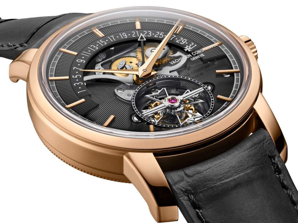 Traditionnelle Tourbillon Retrograde Datumsanzeige Openface 41 mm Rosegold