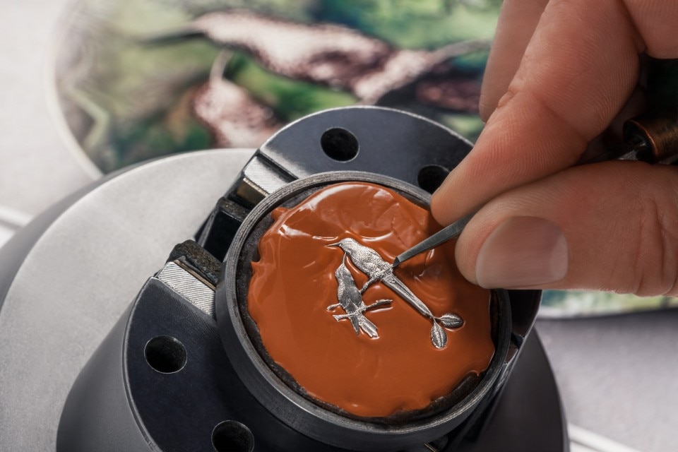 Другие виды обзора - Репортаж - Часы - Métiers d'Art: в честь исследователей-натуралистов - Огненная Земля - 41 mm Белое золото c Кожа аллигатора ремешком