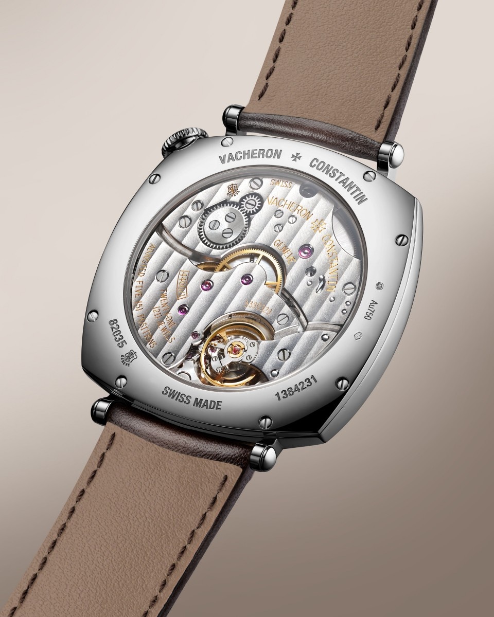 Vue 3/4 - Plan produit - Montre - Historiques American 1921 - 40x40 mm Or blanc avec Cuir de veau bracelet