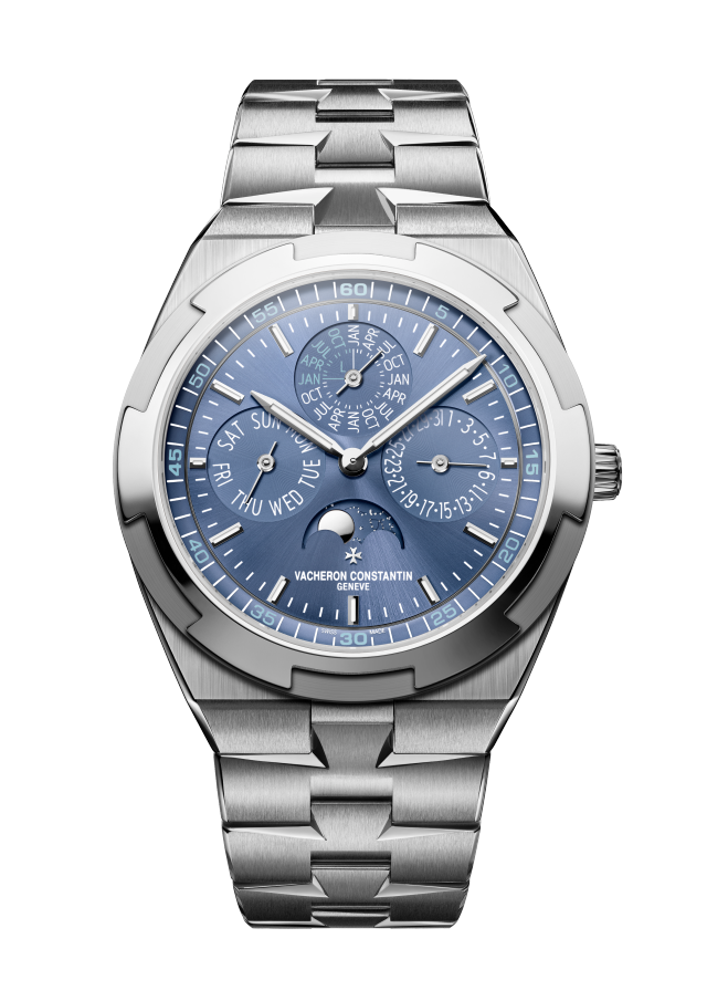 Front view - Packshot - Watch - Overseas perpetual calendar ultra-thin - 41.5 mm White Gold with Rubber, White Gold straps