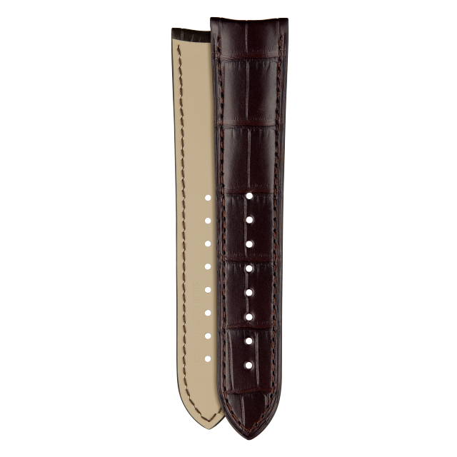 Half-matte dark brown alligator strap