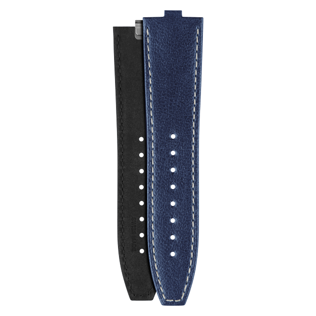 Half-matte dark blue calf strap
