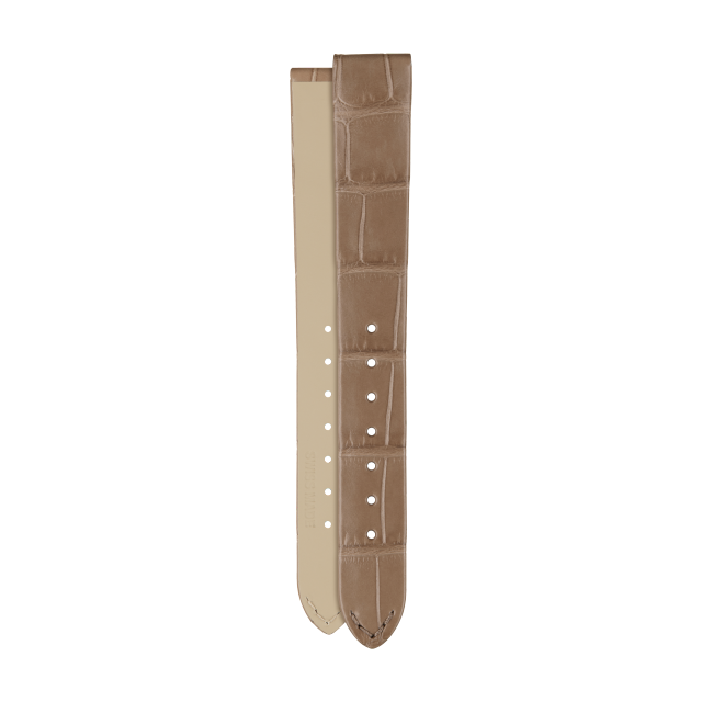 Armband aus Alligatorleder in halbmattem Graubraun für Vacheron Constantin Uhren - XF082030 Front & Back