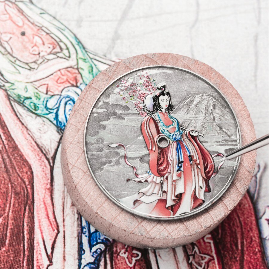 Japanese culture painting for a watch dial