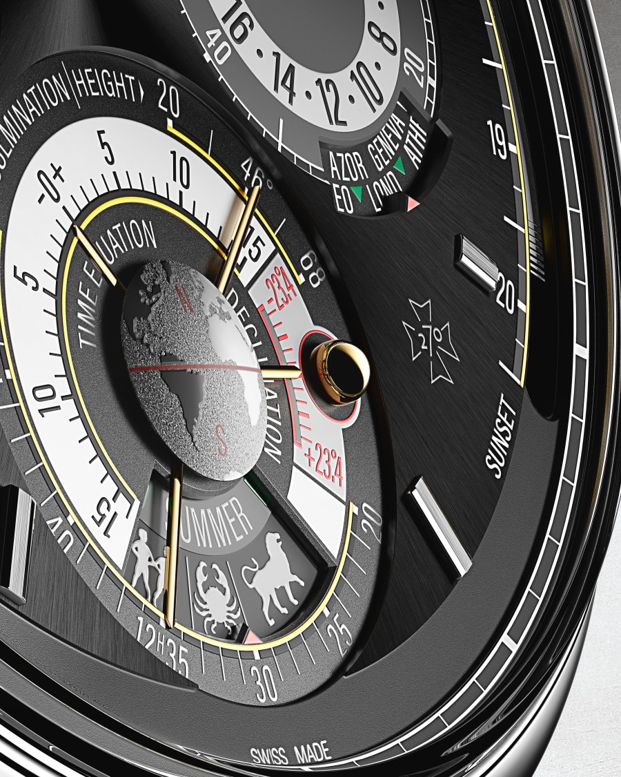A core clock that includes detailed astrological displays