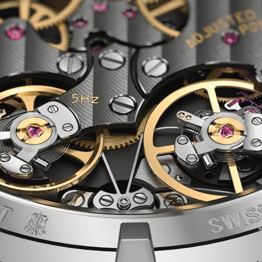 Exposed watch movementd with sparkling jewels