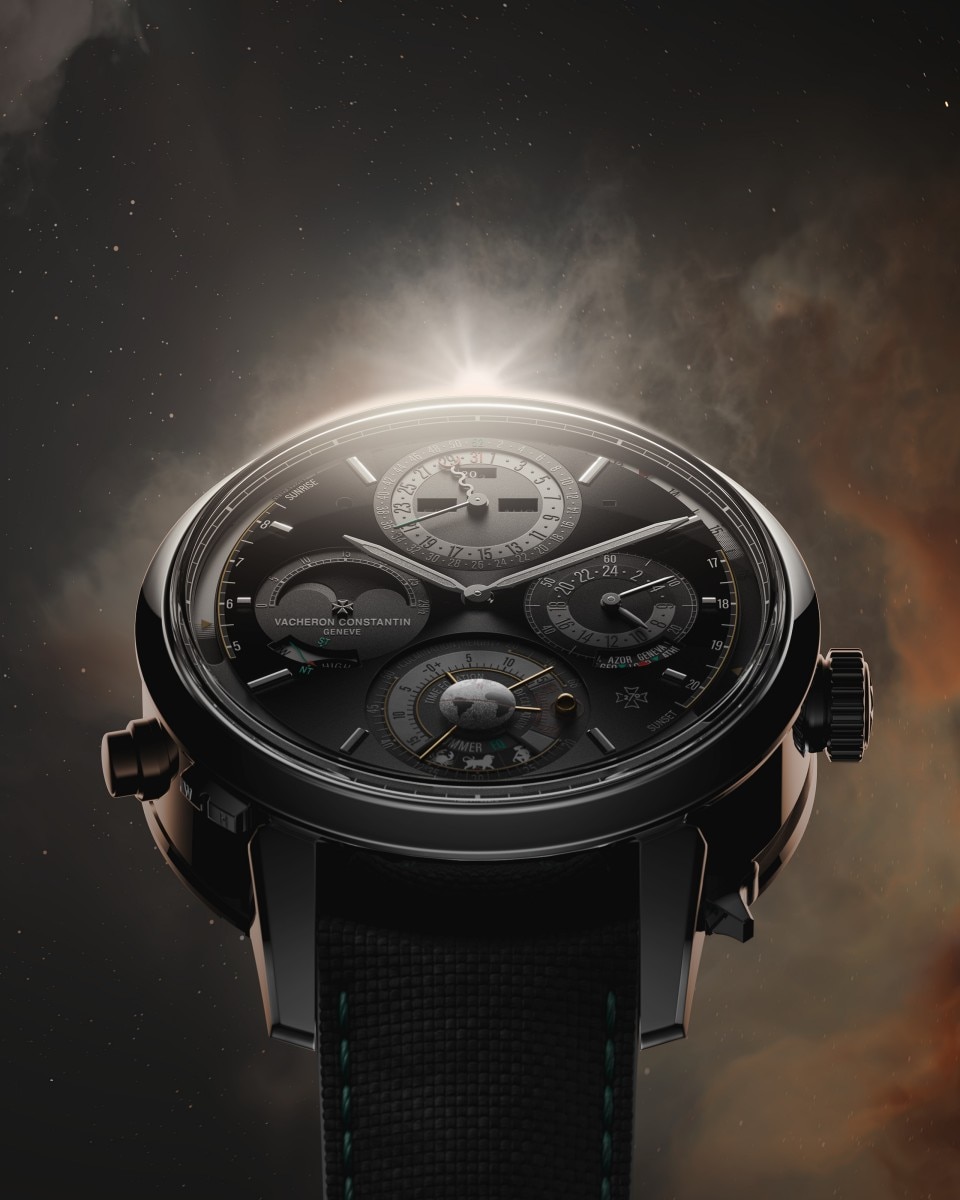 Vacheron Constantin wristwatch with dark black leather strap