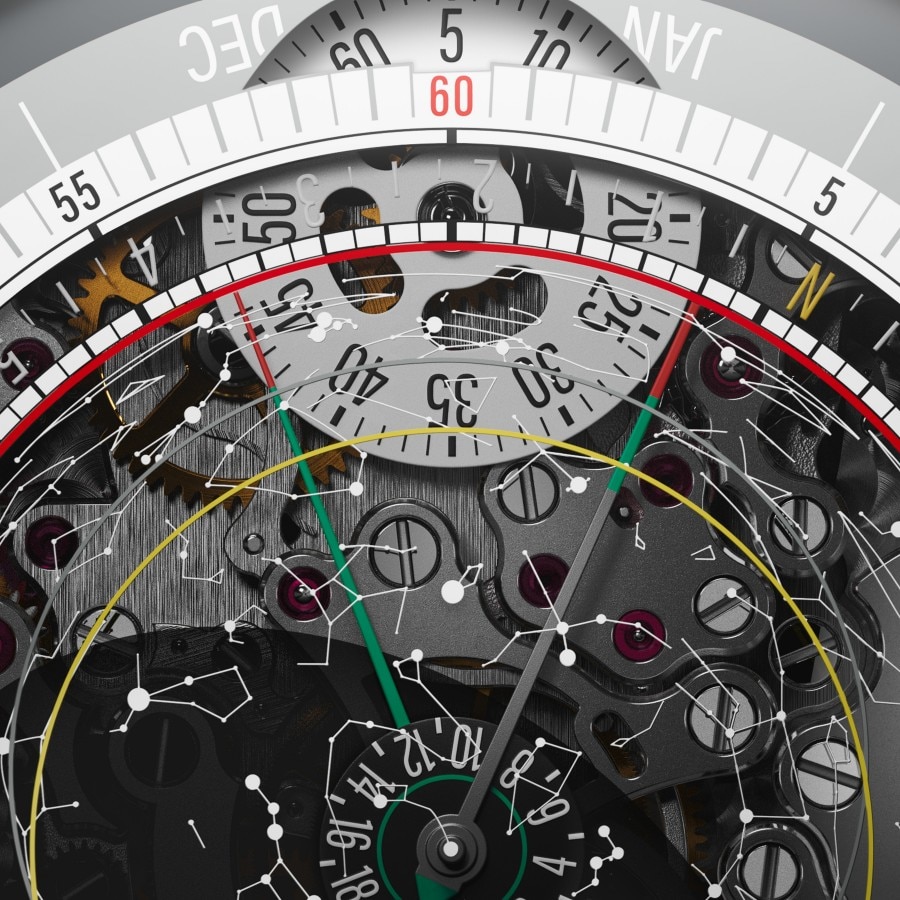 Primo piano del meccanismo innovativo di Vacheron Constantin